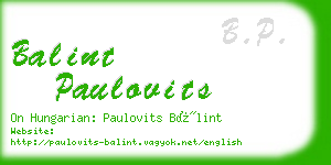 balint paulovits business card